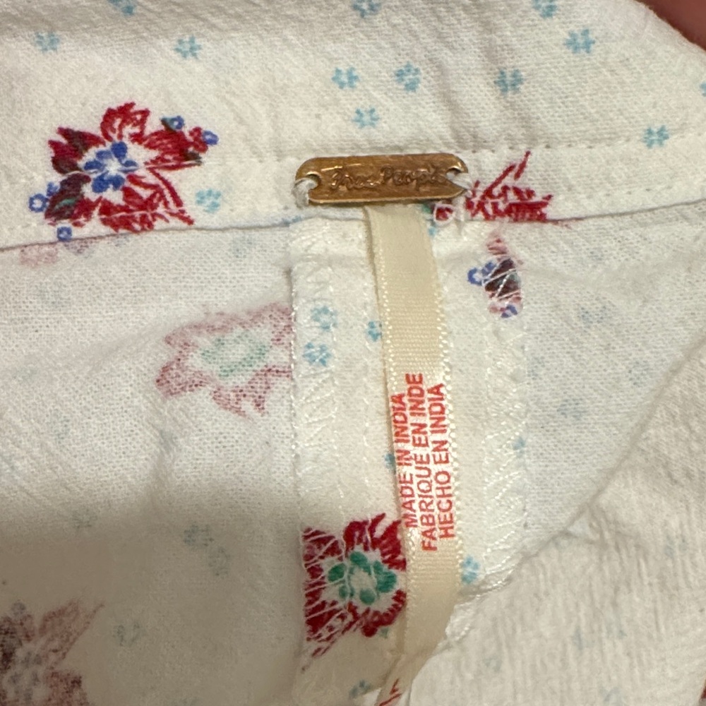 Free People Floral Printed Scoop Neck Sleeveless Low Back Tunic - Picture 4 of 7